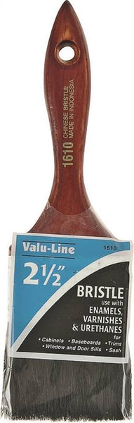 Linzer 1610-2.5 Varnish/Wall Brush, 2-1/2 in W, 2-1/4 in L Bristle, China Bristle, Varnish Handle