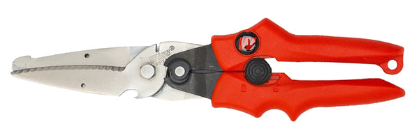 Crescent Wiss MPX5 Snip, 13.78 in OAL, Straight Cut, Steel Blade, Comfort-Grip Handle, Red Handle