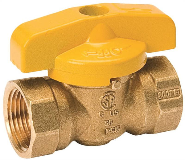 B & K ProLine Series 210-523RP Gas Ball Valve, 1/2 in Connection, FPT, 200 psi Pressure, Manual Actuator, Brass Body