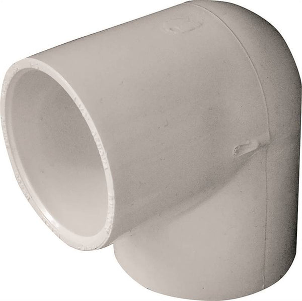 LASCO 406015BC Pipe Elbow, 1-1/2 in, Slip, 90 deg Angle, PVC, White, SCH 40 Schedule, 330 psi Pressure