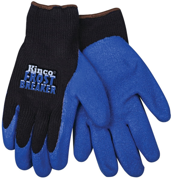 Frost Breaker 1789-L Protective Gloves, Men's, L, 11 in L, Regular Thumb, Knit Wrist Cuff, Acrylic, Black/Blue