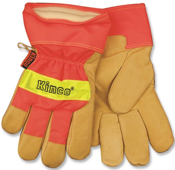 Heatkeep 1938-M Work Gloves, Men's, M, Wing Thumb, Orange/Palamino