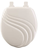 Mayfair 27EC-000 Toilet Seat, Round, Wood, White, Twist Hinge