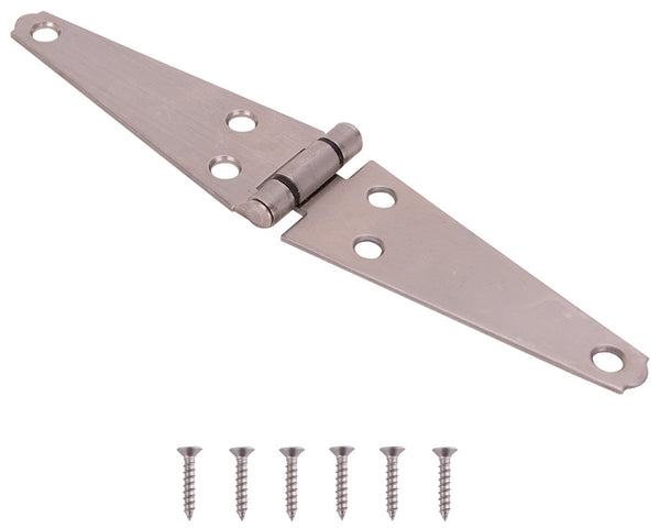ProSource HSH-S04-C1PS Strap Hinge, 2 mm Thick Leaf, Brushed Stainless Steel, 180 Range of Motion