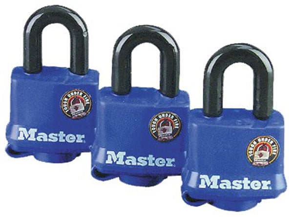 Master Lock 312TRI Padlock, Keyed Alike Key, 9/32 in Dia Shackle, 1-1/16 in H Shackle, Steel Shackle, Steel Body