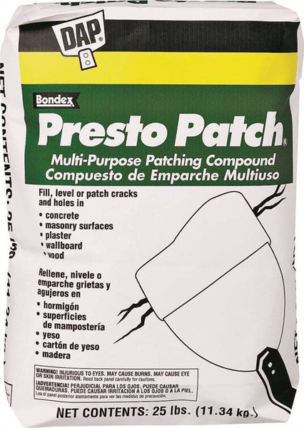 DAP Presto Patch 58552 Patching Compound, White, 25 lb Bag