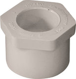 LASCO 437166BC Reducing Bushing, 1-1/4 x 1/2 in, Spigot x Slip, PVC, SCH 40 Schedule