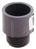 Carlon E943D-CTN Terminal Adapter, 1/2 in MPT x Socket, 1.04 in Dia, 1.31 in L, PVC, Gray