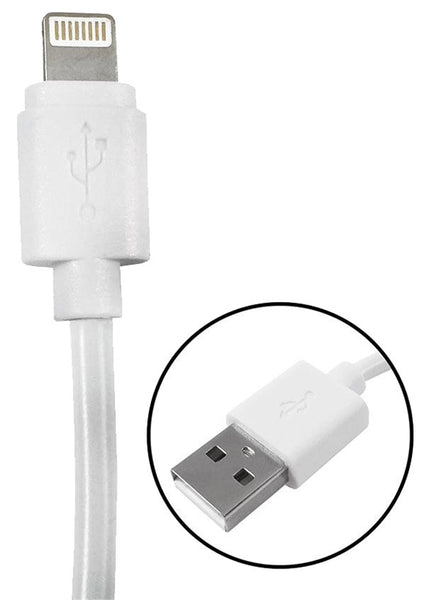 Zenith PM1003U8W Lightning Cable, USB, White, 3 ft L