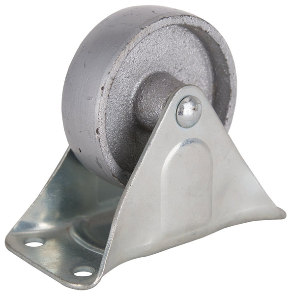 ProSource JC-S04 Rigid Caster, 4 in Dia Wheel, 1-1/4 in W Wheel, Steel Wheel, Gray, 500 lb, Steel Housing Material