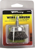 Forney 72729 Wire Cup Brush, 2 in Dia, 0.012 in Dia Bristle, Steel Bristle