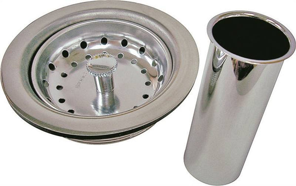 ProSource PMB-130 Sink Strainer, 4.4 in Dia, Chrome, For: Sink