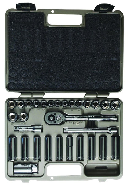 Crescent CTK35 Mechanic Tool Set, 35-Piece, Steel Alloy, Chrome