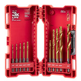 Milwaukee SHOCKWAVE Impact Duty 48-89-4633 Drill Bit Set, 10-Piece, Steel, Titanium