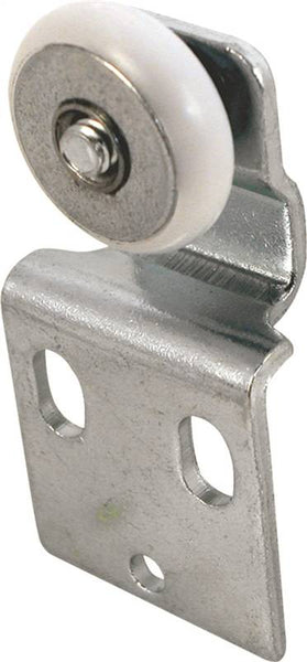 Prime-Line N 6516 Roller Assembly, 3/4 in Dia Roller, 1/4 in W Roller, Steel, Silver, 1-Roller, 60 lb, Side Mounting