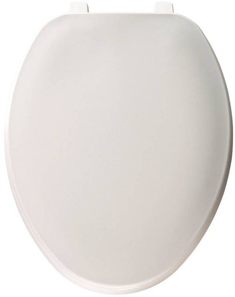BEMIS 170-000 Toilet Seat, Elongated, Plastic, White, Top-Tite Hinge