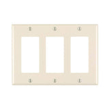 Decora 80411-T Wallplate, 4-1/2 in L, 6.37 in W, 3 -Gang, Thermoset Plastic, Light Almond, Smooth