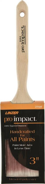 Linzer WC 2164-3 Paint Brush, 3 in W, 3 in L Bristle, Polyester Bristle, Sash Handle