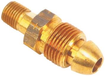 US Hardware RV-443C Propane Adapter Fitting, 1/4 in POL x MPT, Brass