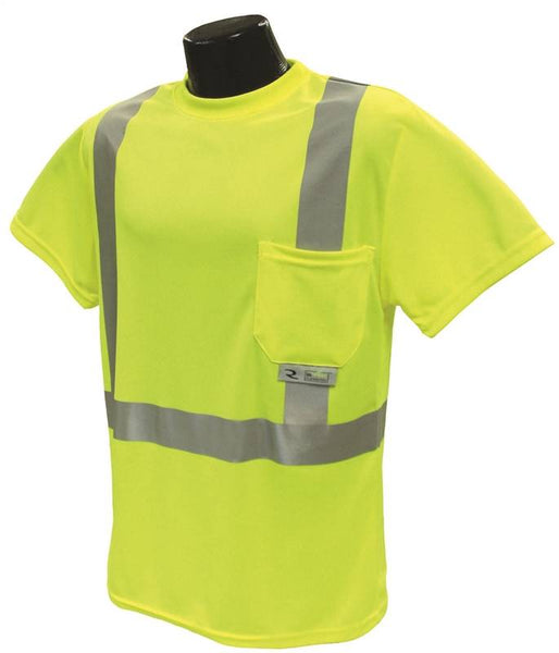 RADWEAR ST11-2PGS-2X Safety T-Shirt, 2XL, Polyester, Green, Short Sleeve, Pullover Closure
