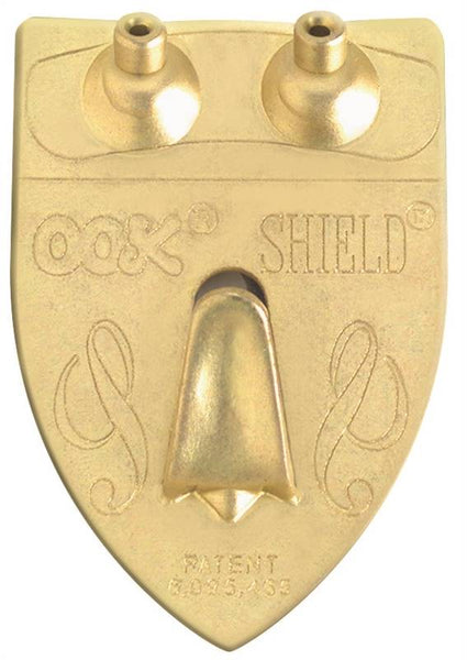 OOK 55005 Shield Hanger, 50 lb, Steel, Brass, Gold