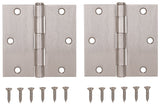 ProSource BH-202SN-PS Square Corner Door Hinge, Steel, Satin Nickel, Loose Pin, 180 deg Range of Motion