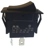 GB GSW GSW-45 Rocker Switch, 10/20 A, 125/250 V, SPST, 0.83 x 1.45 in Panel Cutout, Nylon Housing Material, Black