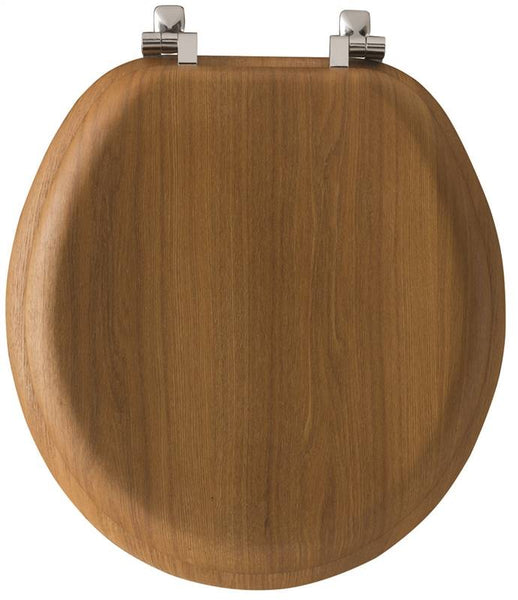 Mayfair 9601CP378 Toilet Seat, Round, Wood Veneer, Natural Oak