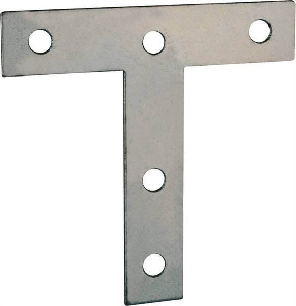 ProSource TP-Z03-C2PS T-Plate, 3 in L, 3 in W, 2 mm Thick, Steel, Zinc