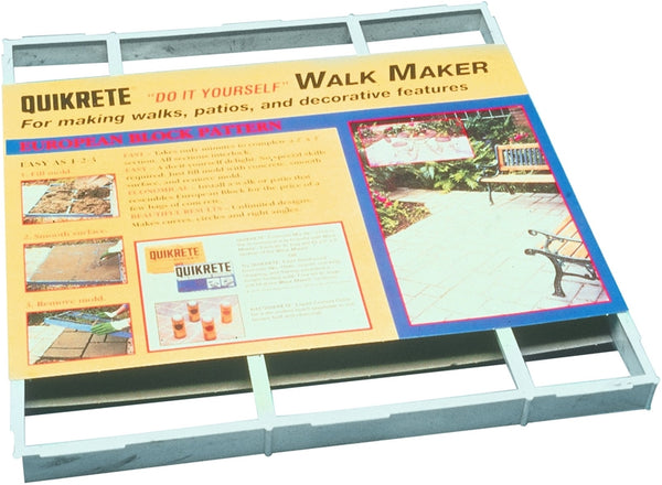 Quikrete Walk Maker Series 6921-34 Building Form, 2 ft L Block, 2 ft W Block, Plastic, 80 lb, European Block Pattern