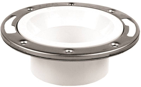 Oatey 43499 Closet Flange, 4 in Connection, PVC, White, For: 3 in, 4 in Pipes