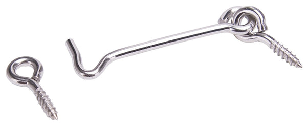 ProSource Gate Hook and Eye, 5/32 in Dia Wire, 3 in L, Stainless Steel