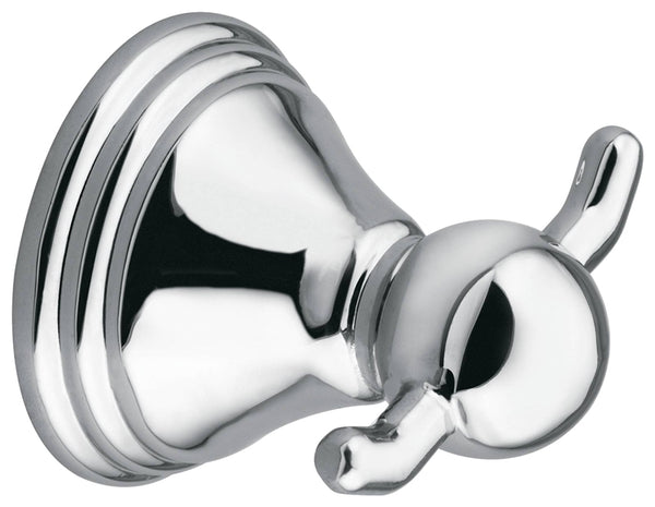 Moen Preston Series DN8403CH Robe Hook, 30 lb, 2-Hook, Zinc, Chrome, Screw Mounting