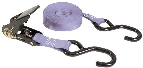 KEEPER 05514 Tie-Down, 1 in W, 14 ft L, Polyester, Gray, 500 lb, S-Hook End Fitting