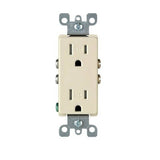 Leviton R58-T5325-0DI Duplex Receptacle, 15 A, 2-Pole, 5-15R, Ivory