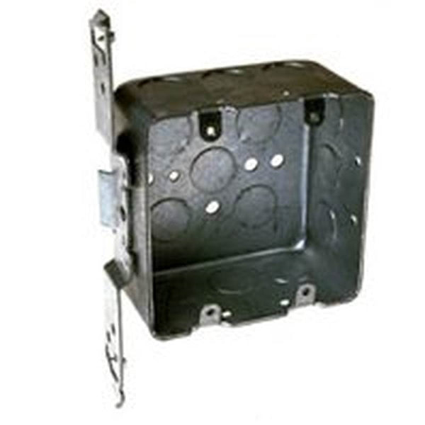 RACO 681 Switch Box, 2 -Gang, 2 -Outlet, 14 -Knockout, 1/2 in Knockout, Steel, Gray, Galvanized