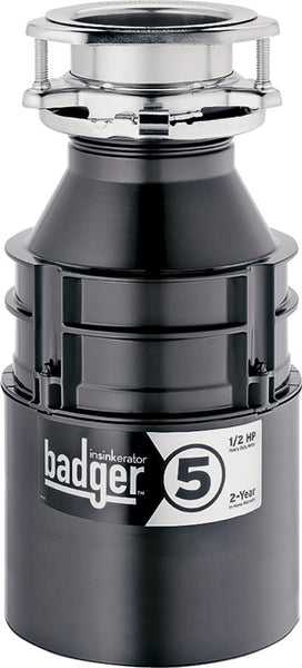 InSinkErator Badger Series 78578-ISE Garbage Disposal, 26 oz Grinding Chamber, 0.5 hp Motor, 120 V, Stainless Steel