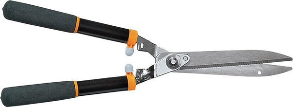 FISKARS 391814-1001 Hedge Shear, Serrated Blade, 10 in L Blade, Carbon Steel Blade, Steel Handle, 23 in OAL
