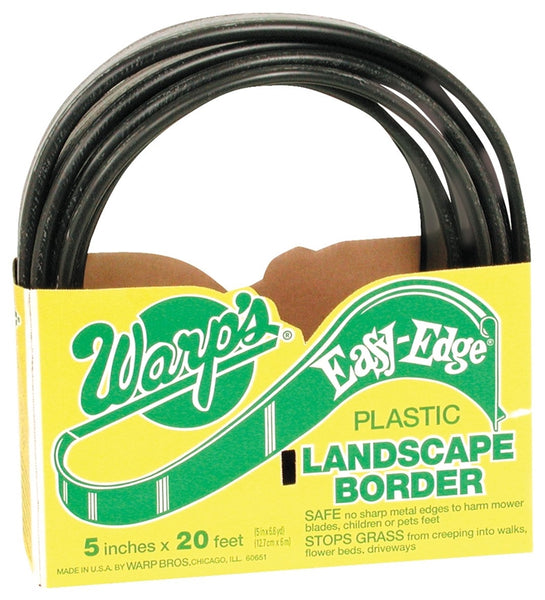 Warp's Easy-Edge LB-520-B Landscape Border, 20 ft L, 5 in H, Plastic/Polyethylene, Black