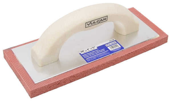 Vulcan 16040 Masonry Float, 10 in L Blade, 4 in W Blade, 5/8 in Thick Blade, Molded Sponge Rubber Blade, Plastic Handle