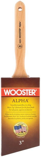 WOOSTER 4231-3 Paint Brush, 3 in W, 3-11/16 in L Bristle, Synthetic Bristle, Sash Handle