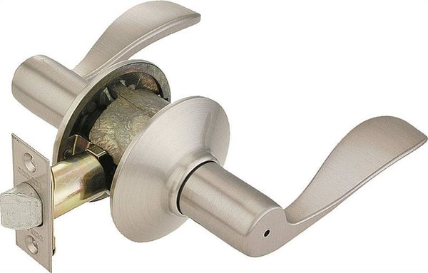 Schlage Accent Series F40 ACC 619 Privacy Lever, Solid Brass, Satin Nickel