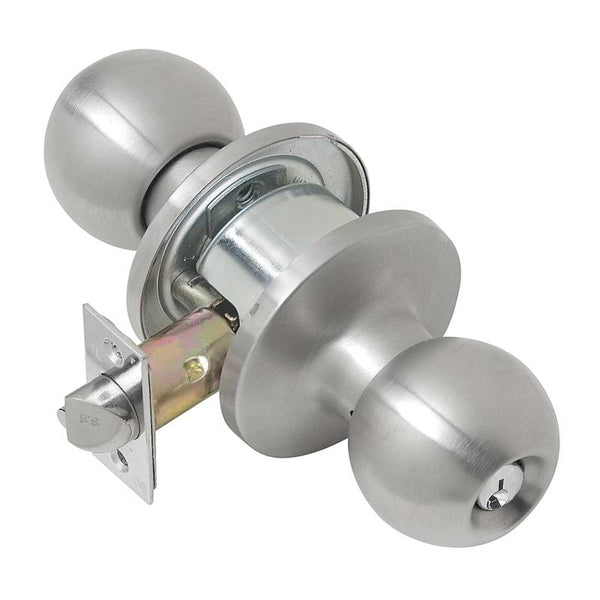 Tell Manufacturing CL100053 Entry Ball Knob, Steel, Satin Stainless