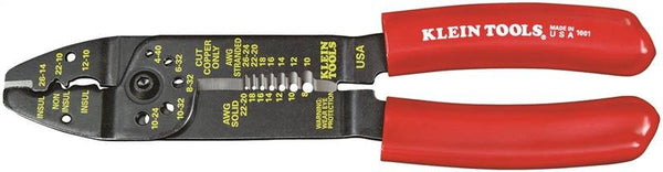 KLEIN TOOLS 1001 Electrician's Tool, 10 to 26 AWG Stranded, 8 to 22 AWG Solid Cutting Capacity, Cushion Grip Handle