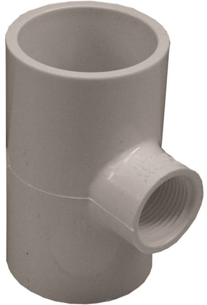 LASCO 402210BC Reducing Pipe Tee, 1-1/2 x 3/4 in, Slip x FIP, PVC, SCH 40 Schedule