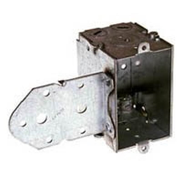 RACO 529 Switch Box, 1 -Gang, 1 -Outlet, 3 -Knockout, 1/2 in Knockout, Steel, Gray, Galvanized