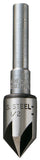 GENERAL 195-1/2 Drill Bit, 1/2 in Dia, Countersink, 5-Flute, 1/4 in Dia Shank, Round Shank