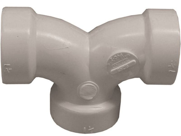 GENOVA 700 Series 70716 Double Pipe Elbow, 1-1/2 in, Hub, 90 deg Angle, PVC, SCH 40 Schedule