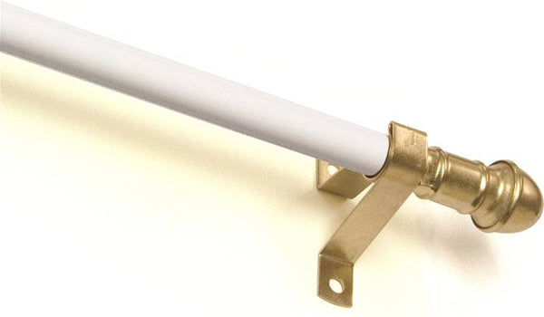 Kenney KN386/1 Cafe Rod, 7/16 in Dia, 28 to 48 in L, Metal, White