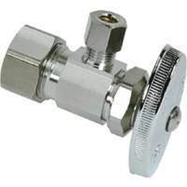 BrassCraft OCR09X C1 Stop Valve, 1/2 x 1/4 in Connection, Compression, 125 psi Pressure, Brass Body